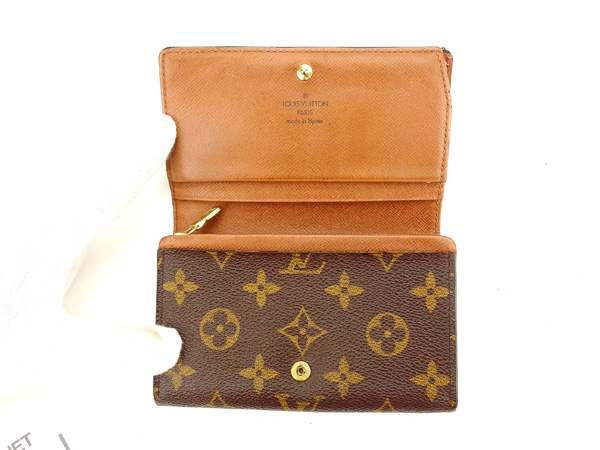 LOUIS VUITTON Long Wallet Purse M61730 PVCx leather Brown Portonebi Tresol