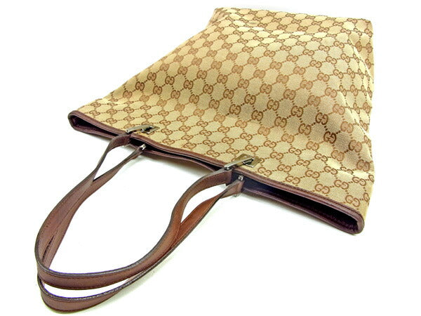 GUCCI Tote Bag Brown x beige