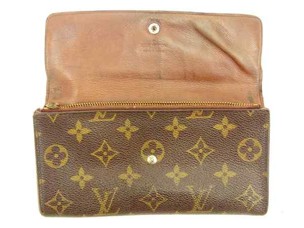 LOUIS VUITTON Long Wallet Purse M61725 Monogram canvas Brown Former Pochette Porte Monnaie Credit