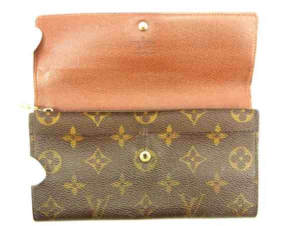 LOUIS VUITTON Long Wallet Purse M61725 Brown Pochette Porto MonÃ©credi