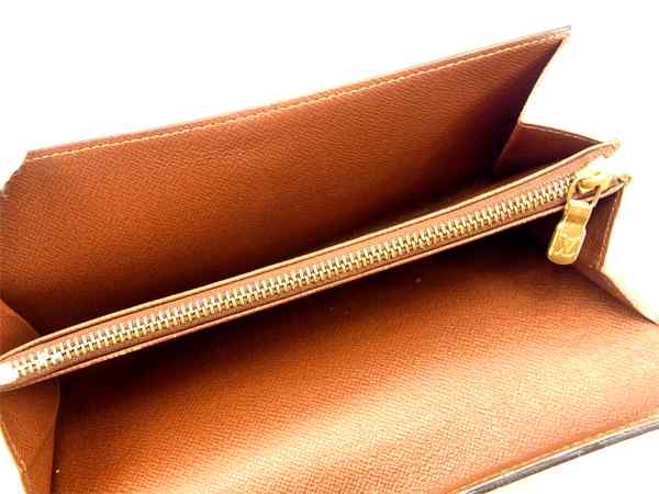 LOUIS VUITTON Long Wallet Purse M61725 Brown Pochette Porto MonÃ©credi