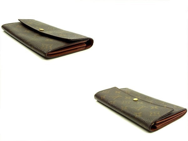 LOUIS VUITTON Long Wallet Purse M61725 Brown Pochette Porto MonÃ©credi