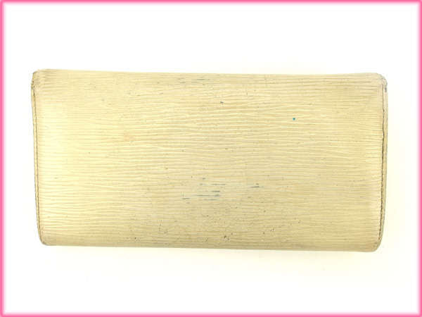 LOUIS VUITTON Long Wallet Purse M6357A Epi Leather Ivory Portefeuille Sara