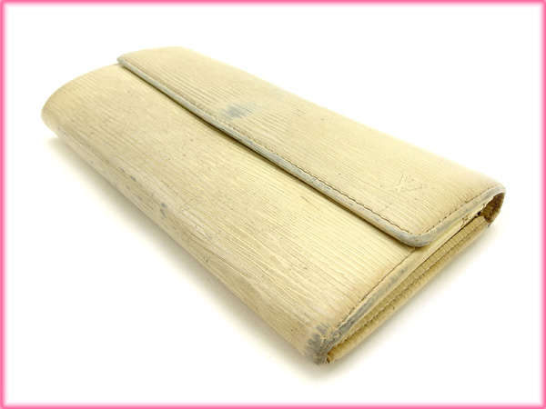 LOUIS VUITTON Long Wallet Purse M6357A Epi Leather Ivory Portefeuille Sara