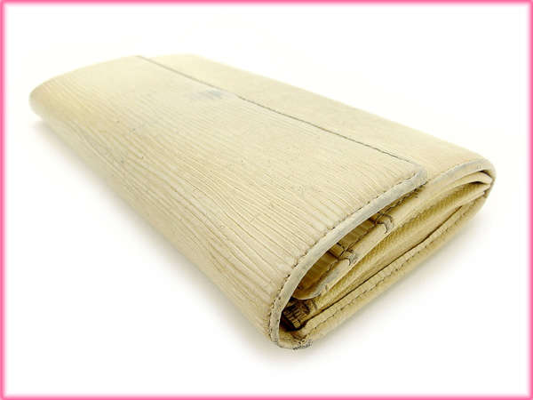 LOUIS VUITTON Long Wallet Purse M6357A Epi Leather Ivory Portefeuille Sara