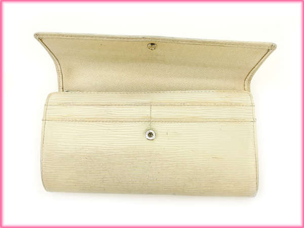 LOUIS VUITTON Long Wallet Purse M6357A Epi Leather Ivory Portefeuille Sara