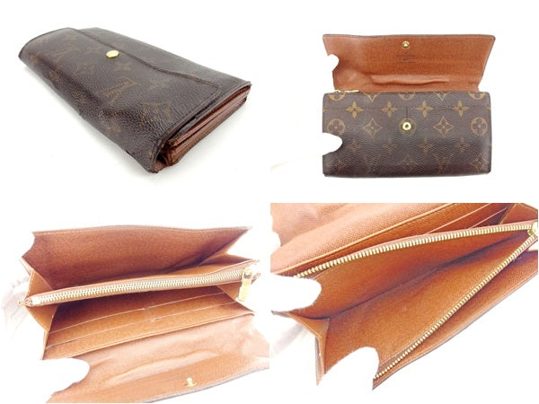 LOUIS VUITTON Long Wallet Purse M61726 Brown Pochette Porto MonÃ©credi