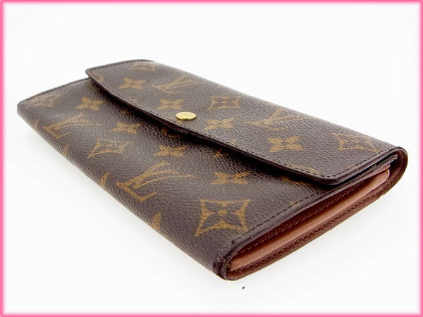 LOUIS VUITTON Long Wallet Purse M61725 Brown /Pochette Porte Monnaie Credit