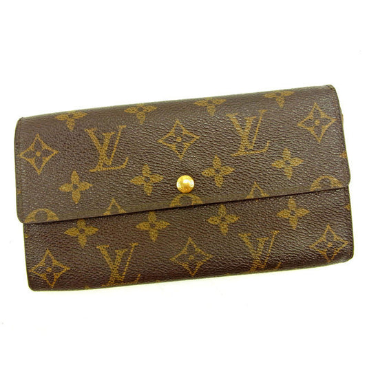 LOUIS VUITTON Long Wallet Purse M61725 Brown Pochette Porto MonÃ©credi