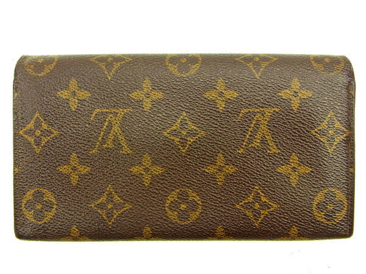 LOUIS VUITTON Long Wallet Purse M61725 Brown Pochette Porto MonÃ©credi