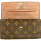 LOUIS VUITTON Long Wallet Purse M61725 Brown Pochette Porto MonÃ©credi