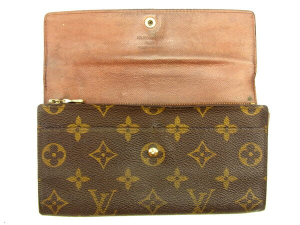 LOUIS VUITTON Long Wallet Purse M61725 Brown Pochette Porto MonÃ©credi