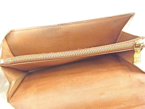 LOUIS VUITTON Long Wallet Purse M61725 Brown Pochette Porto MonÃ©credi