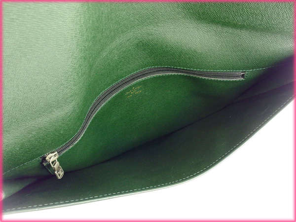 LOUIS VUITTON Clutch bag M51801 green Document case/paper case Pochette Envelope