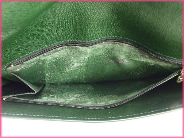 LOUIS VUITTON Clutch bag M51801 green Document case/paper case Pochette Envelope