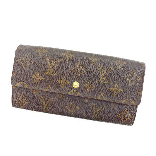 LOUIS VUITTON Long Wallet Purse M61724 Brown Pochette Porto MonÃ©credi