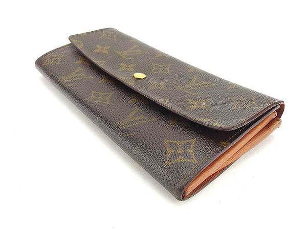 LOUIS VUITTON Long Wallet Purse M61724 Brown Pochette Porto MonÃ©credi