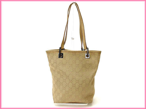 GUCCI Tote Bag leather beige