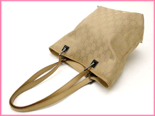 GUCCI Tote Bag leather beige