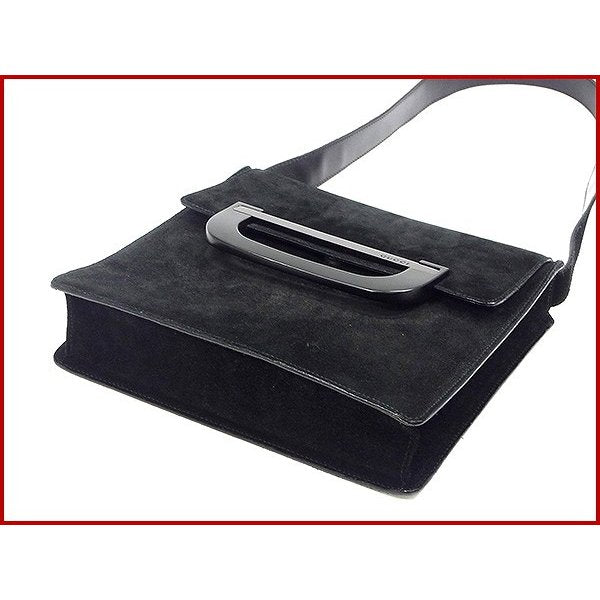 GUCCI Shoulder Bag black Suede
