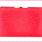 LOUIS VUITTON Bifold Wallet M63247 Red /Porto Monnaie Bien-Viennois