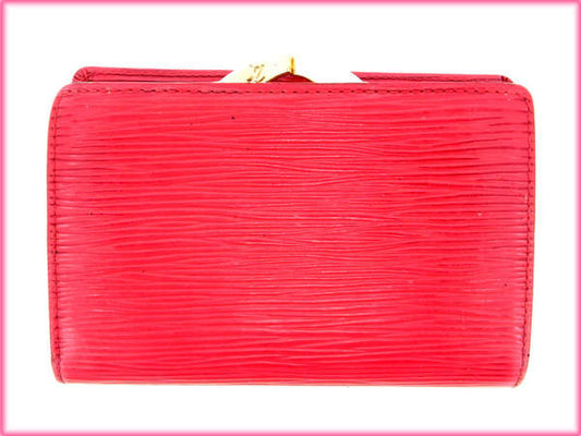 LOUIS VUITTON Bifold Wallet M63247 Red /Porto Monnaie Bien-Viennois