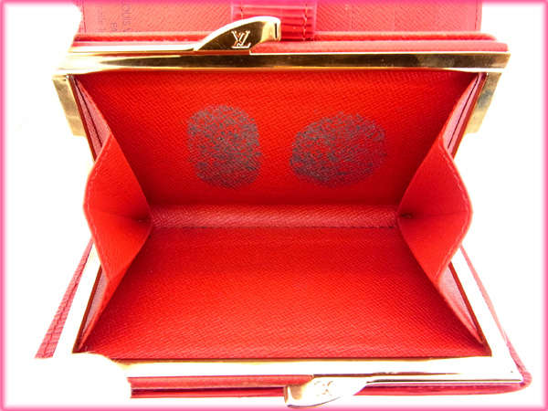 LOUIS VUITTON Bifold Wallet M63247 Red /Porto Monnaie Bien-Viennois