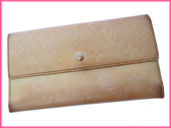 LOUIS VUITTON Long Wallet Purse M91163 beige Porte Tresor International
