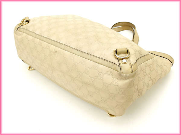 GUCCI Tote Bag leather white