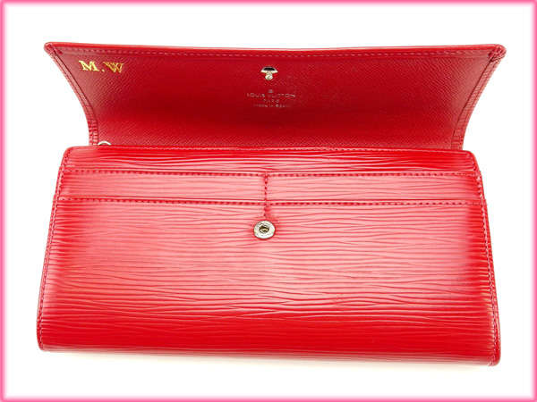 LOUIS VUITTON Long Wallet Purse M60316 Red Portefeuille Sarah