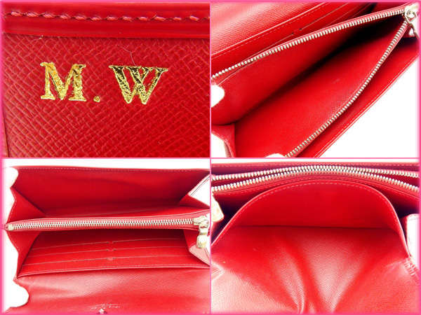 LOUIS VUITTON Long Wallet Purse M60316 Red Portefeuille Sarah