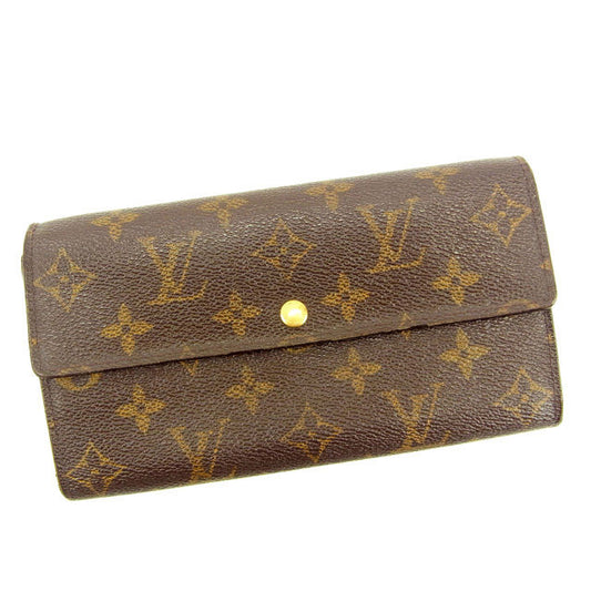 LOUIS VUITTON Long Wallet Purse M61725 Brown Pochette Porto MonÃ©credi