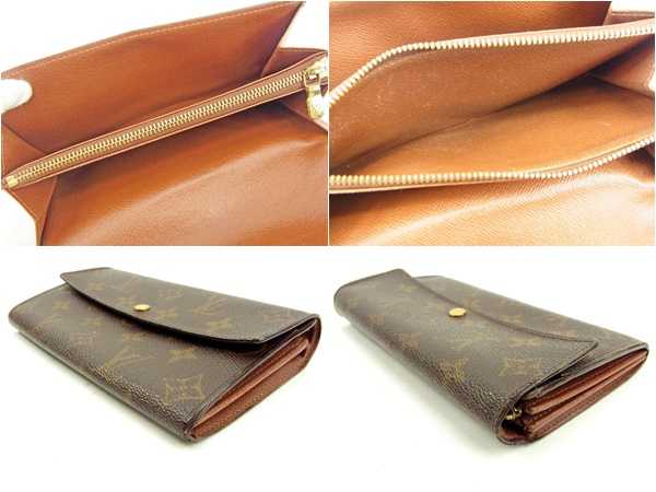 LOUIS VUITTON Long Wallet Purse M61725 Brown Pochette Porto MonÃ©credi