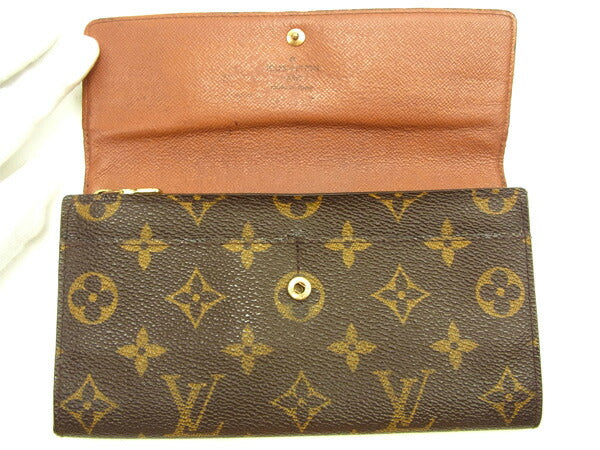 LOUIS VUITTON Long Wallet Purse M61725 Brown Pochette Porto MonÃ©credi