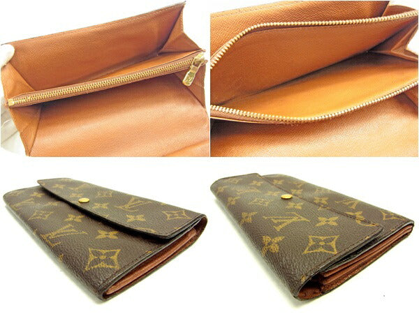 LOUIS VUITTON Long Wallet Purse M61725 Brown Pochette Porto MonÃ©credi