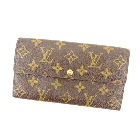LOUIS VUITTON Long Wallet Purse M61725 Brown Pochette Porto MonÃ©credi