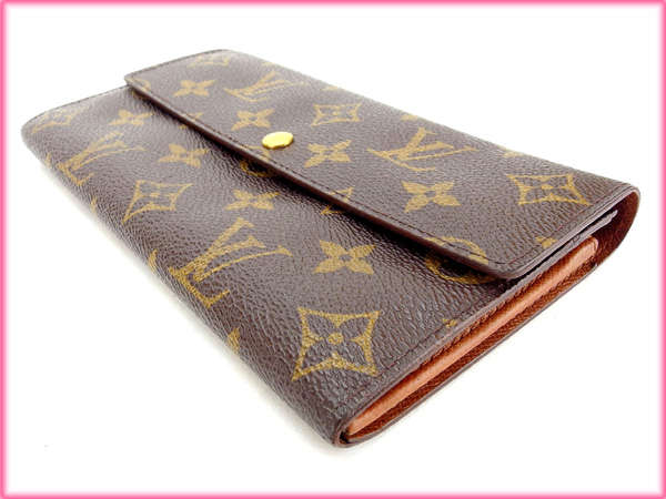 LOUIS VUITTON Long Wallet Purse M61725 Brown Pochette Porto MonÃ©credi
