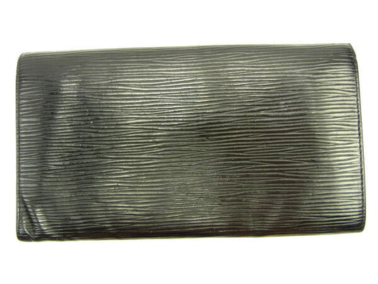 LOUIS VUITTON Long Wallet Purse M63592 black Pochette Porte Monnaie Credit Noir