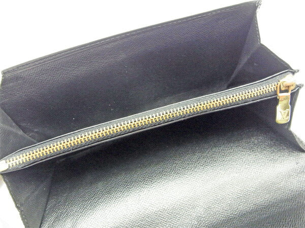 LOUIS VUITTON Long Wallet Purse M63592 black Pochette Porte Monnaie Credit Noir