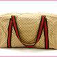 GUCCI Boston Duffel bag leather Beige x green x red vintage