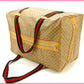 GUCCI Boston Duffel bag leather Beige x green x red vintage