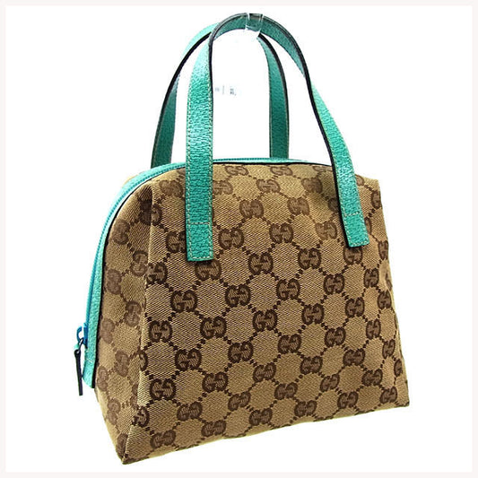 GUCCI Handbag 124542 GG canvas Beige x brown x green