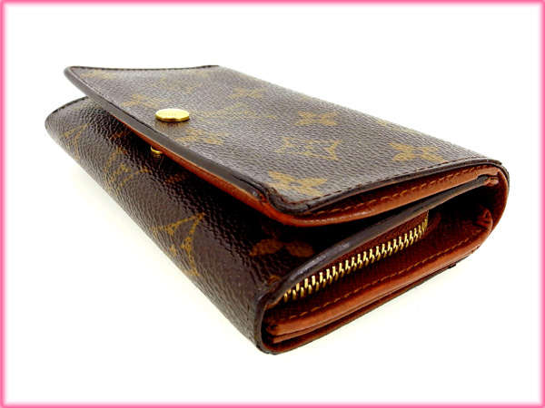 LOUIS VUITTON Long Wallet Purse M61730 PVCx leather Brown Portonebi Tresol