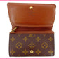 LOUIS VUITTON Long Wallet Purse M61730 PVCx leather Brown Portonebi Tresol