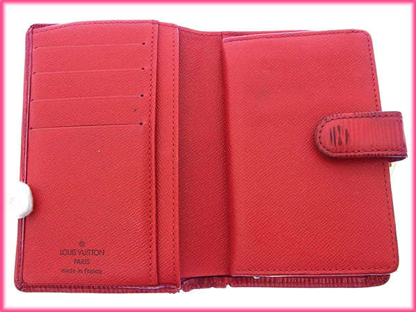 LOUIS VUITTON Bifold Wallet M63247 Red Portonevie Vienova