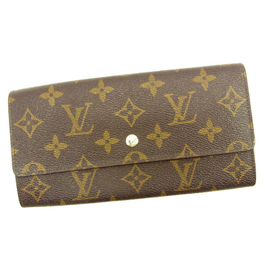 LOUIS VUITTON Long Wallet Purse M61724 Brown Pochette Porto MonÃ©credi