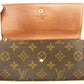 LOUIS VUITTON Long Wallet Purse M61724 Brown Pochette Porto MonÃ©credi