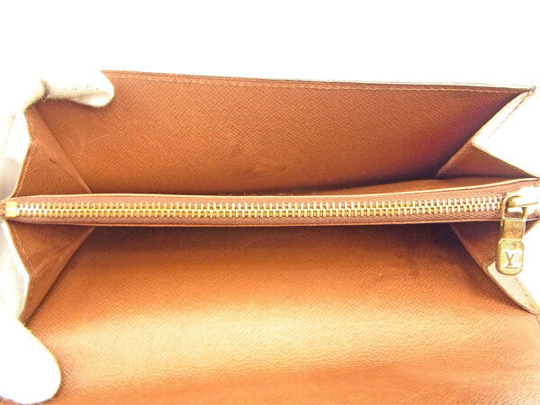 LOUIS VUITTON Long Wallet Purse M61724 Brown Pochette Porto MonÃ©credi