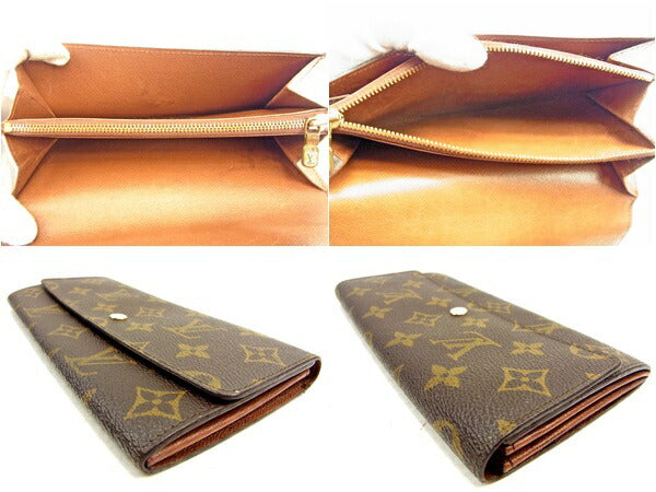 LOUIS VUITTON Long Wallet Purse M61724 Brown Pochette Porto MonÃ©credi