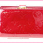 LOUIS VUITTON Bifold Wallet M91980 Enamel leather Red Portefeuille Vienova